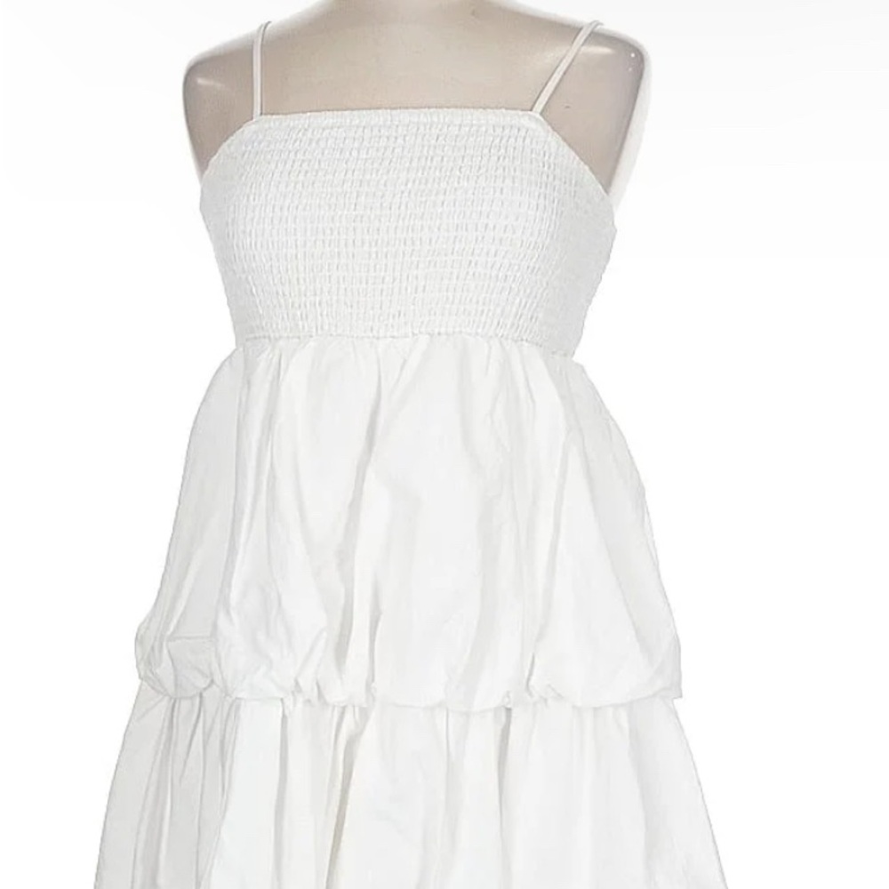 A New Day White Smocked Mini Bubble Dress